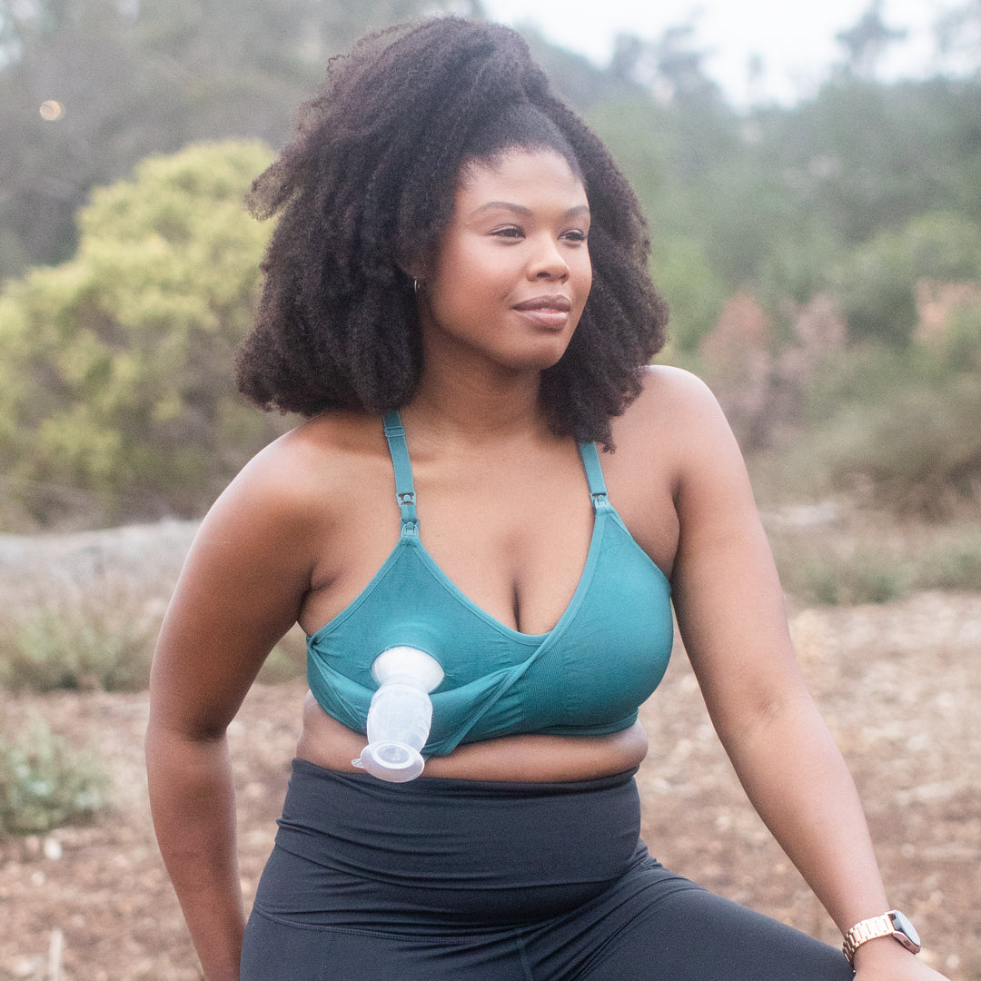 Sublime® Hands-Free Pumping & Nursing Sports Bra | Teal