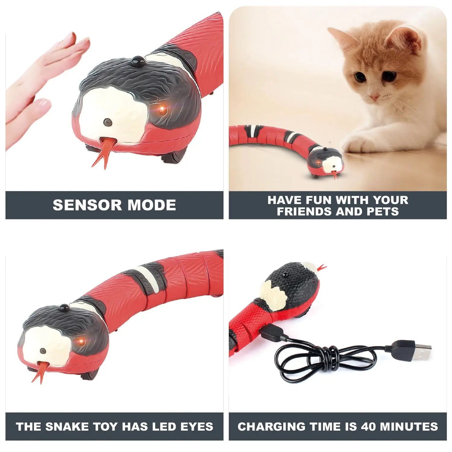 Smart Sensing Cat  Interactive Snake -Buy 1 get 1 free