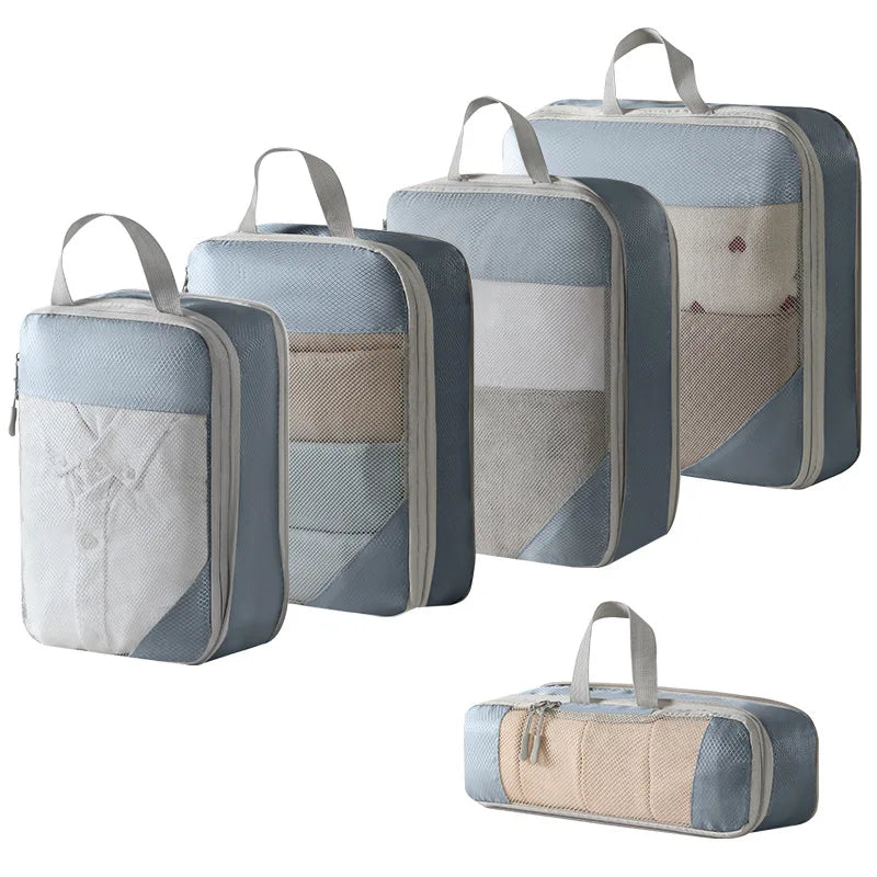 Compression Packing Cubes for Travel Suitcases