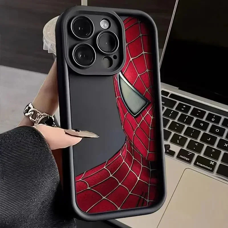 Cool Spider Man Plain Multistep TPU Soft Silicone Phone Case For iPhone 11 12 13 14 15 Pro Max X XS Max XR 8 7 Plus SE2020 Cover