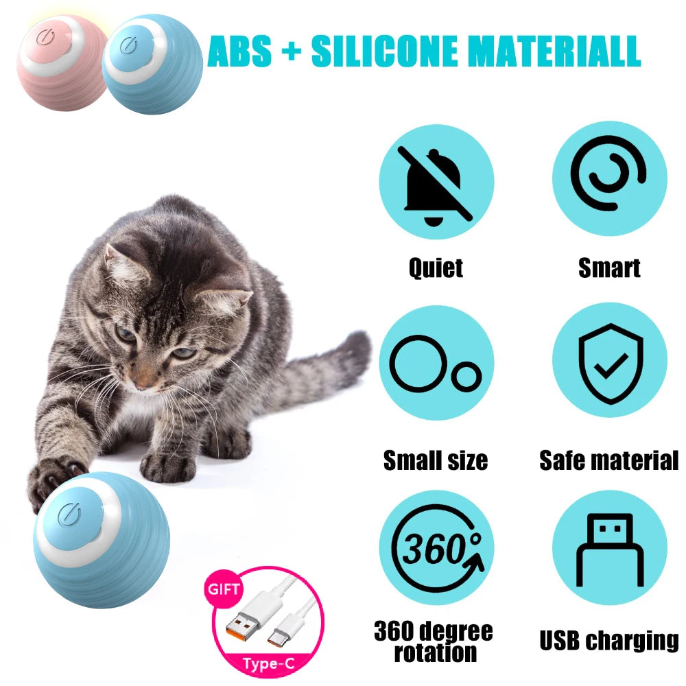 Interactive Cat  Automatic Rotating Rolling Ball