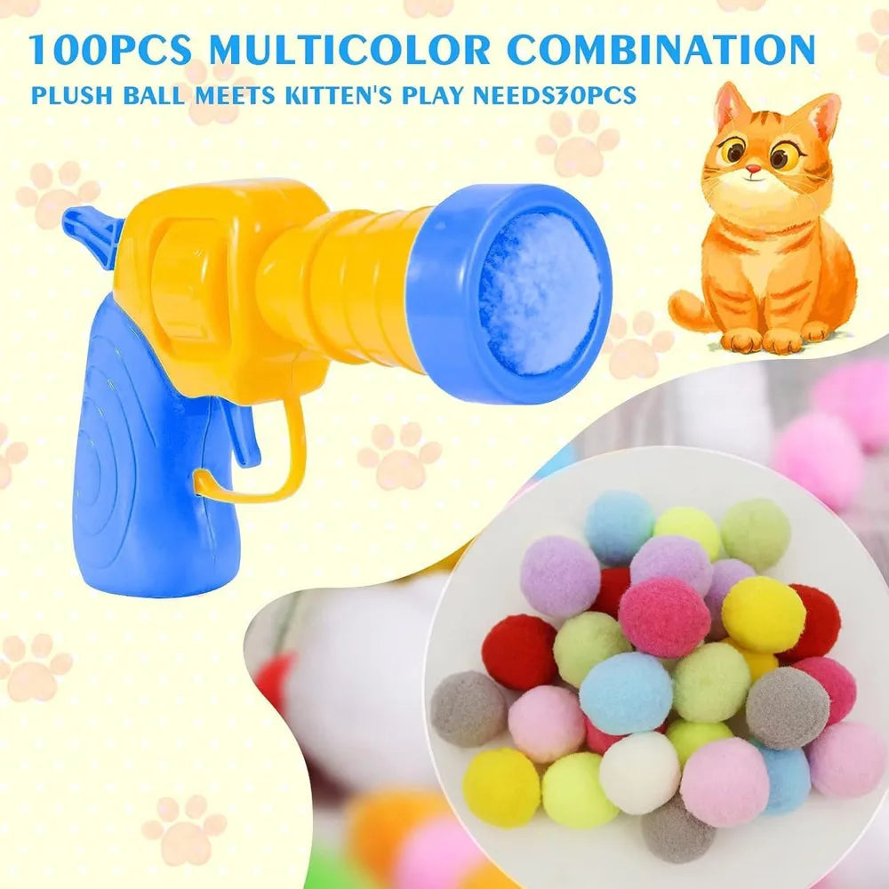 Plush Ball Shooting Gun For  Kittens- Buy 1 Get 1 Free