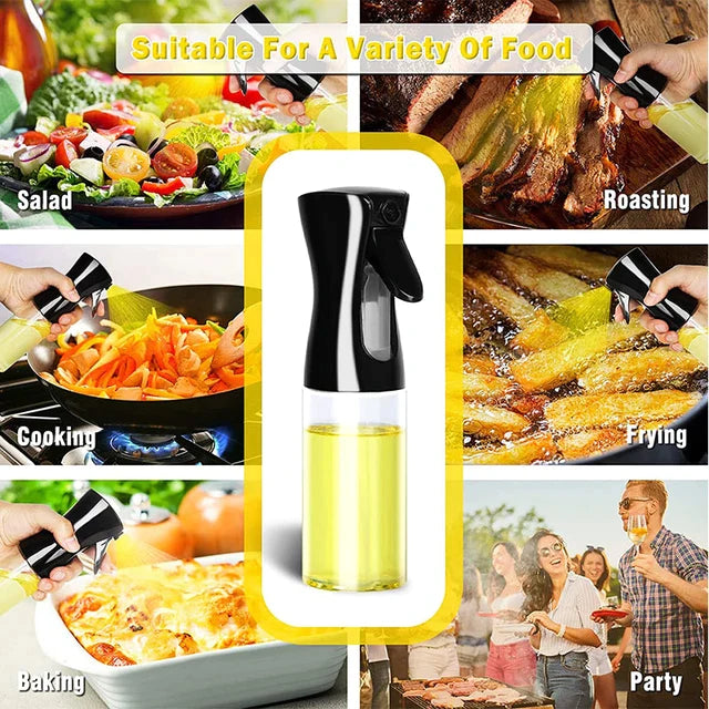 Oil Spray Bottle Set - 200ml, 300ml, 500ml, Kitchen Cooking Dispenser, BBQ, Vinegar Sprayer