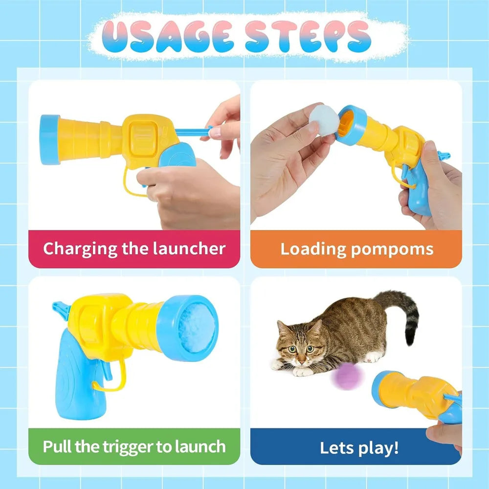 Plush Ball Shooting Gun For  Kittens- Buy 1 Get 1 Free