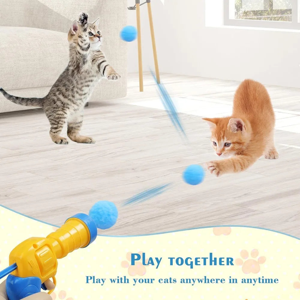 Plush Ball Shooting Gun For  Kittens- Buy 1 Get 1 Free