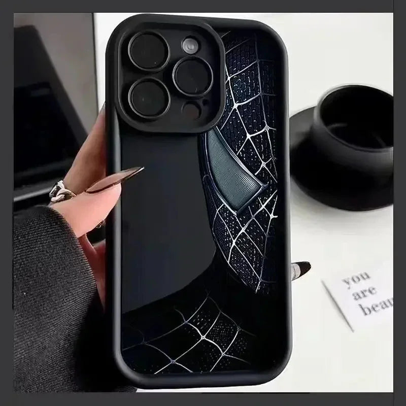 Cool Spider Man Plain Multistep TPU Soft Silicone Phone Case For iPhone 11 12 13 14 15 Pro Max X XS Max XR 8 7 Plus SE2020 Cover