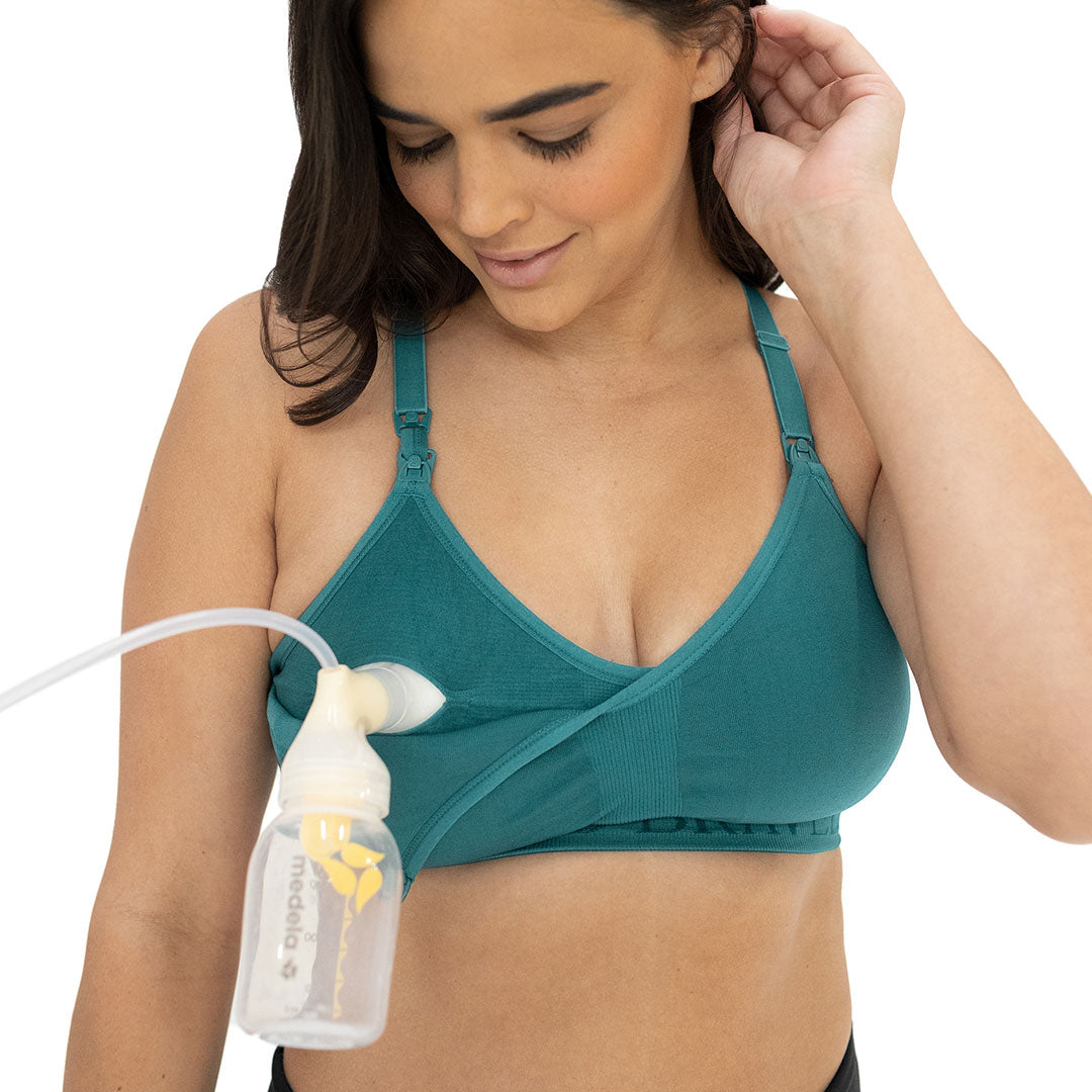 Sublime® Hands-Free Pumping & Nursing Sports Bra | Teal