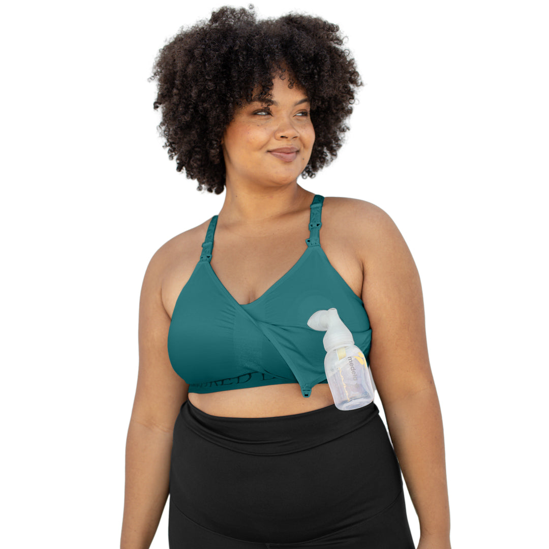 Sublime® Hands-Free Pumping & Nursing Sports Bra | Teal