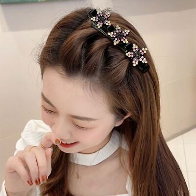 Sparkling Crystal Stone Braided Hair Clips